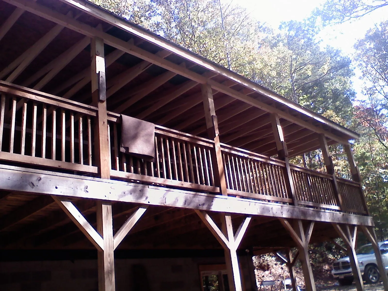 Timber framing under a new elevated porch and deck — Roof Leak Repair in Bullock by Roofing Brothers